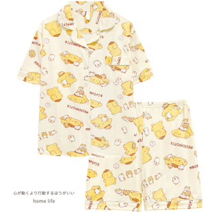 苏新皓同款 短裤 睡衣夏季 纯棉短袖 学生可爱卡通家居服 女款 2025新款