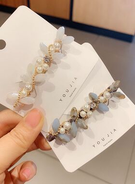 新款东大门水晶珍珠发夹头饰品