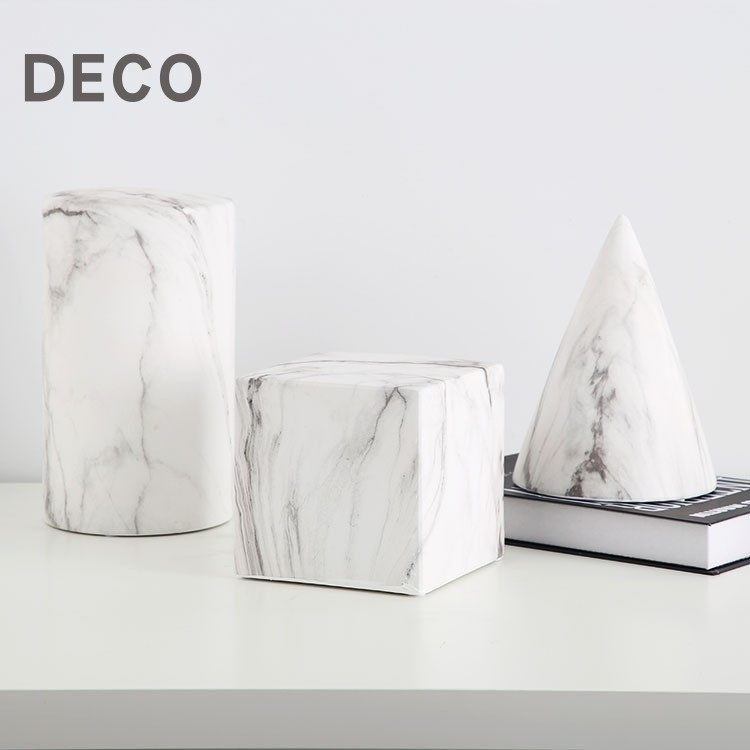 大理石纹几何体摆件陶瓷三角正方圆柱体北欧极简风书柜软装装饰品,家居饰品,装饰摆件,淘宝优惠券,粉丝福利购,淘宝优惠卷
