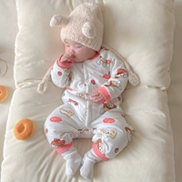 Детский демисезонный стеганый удерживающий тепло осенний пуховик для новорожденных для выхода на улицу, комплект, осенний сезон, 6 мес.