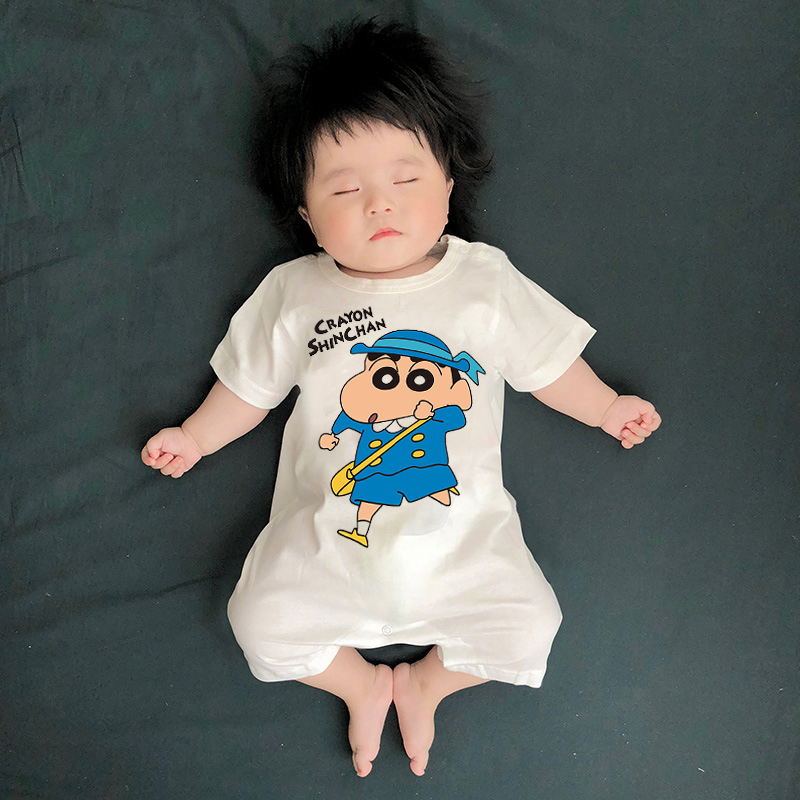 新生婴幼儿短袖连体衣夏季薄款0-6个月男3女宝宝夏装哈衣夏天衣服