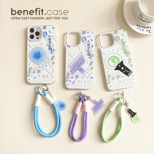 内娱应援棒手机壳第一弹挂绳钥匙扣系列适用苹果16promax蔡徐坤15pro防摔手机壳小米14新款手机壳周深周边