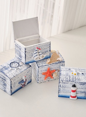 海洋风摆台创意沙滩实木