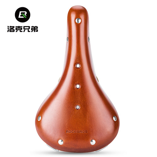 洛克兄弟牛皮坐垫真皮自行车鞍座