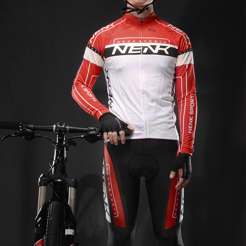 nenk男女春夏秋季山地车骑行服套装长袖长裤自行车服装单车配件