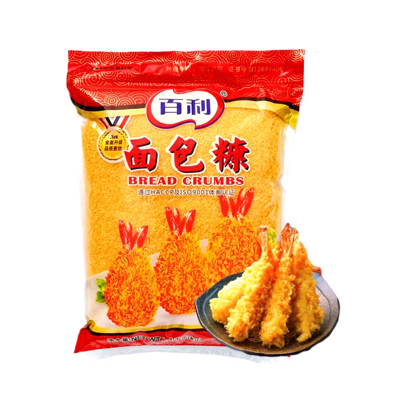 百利面包糠1KG家用油炸香酥鸡排粉屑糖商用炸鸡裹粉金黄色 粮油调味/速食/干货/烘焙 面包糠 原图主图