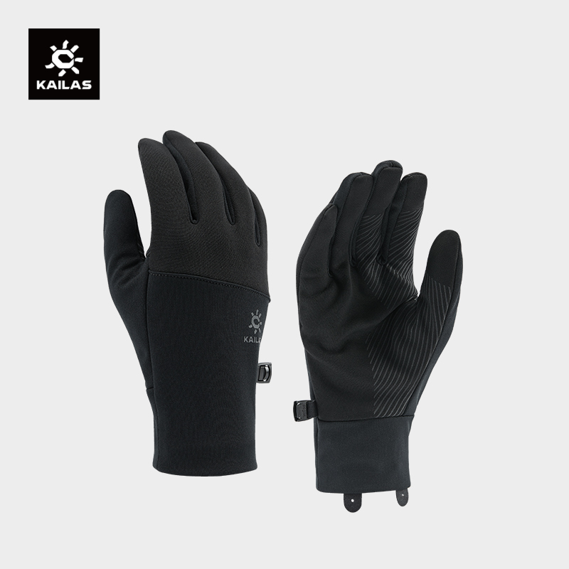 凯乐石户外运动男款针织抓绒手套