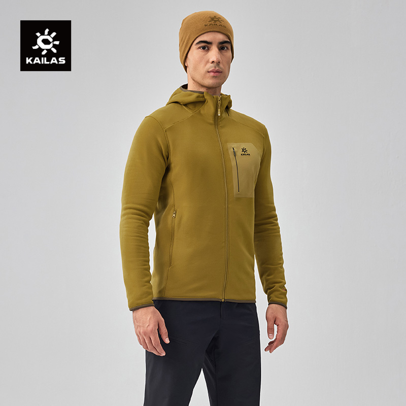 凯乐石冷杉连帽抓绒外套吸湿排汗