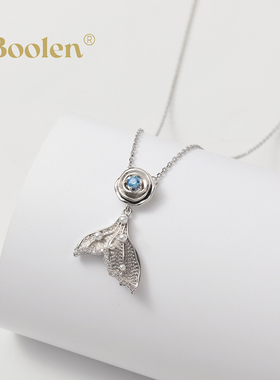 鱼尾项链女小众高级感颈链微镶珍珠项链吊坠饰品年会礼服配饰礼物