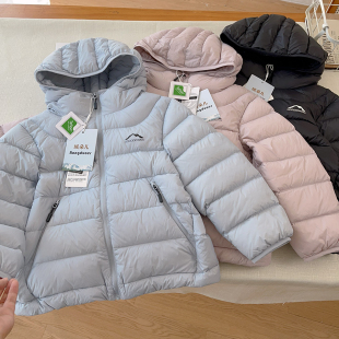 安心绒女童洋气羽绒服2026新款儿童轻薄90白鸭绒连帽保暖外套上衣