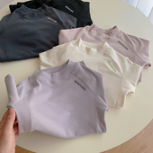 中领T恤大弹力修身 女童半高领打底衫 2025秋冬儿童长袖 内搭上衣a类