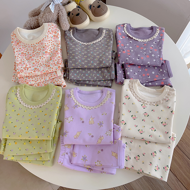 280g羊毛拉架儿童秋衣秋裤