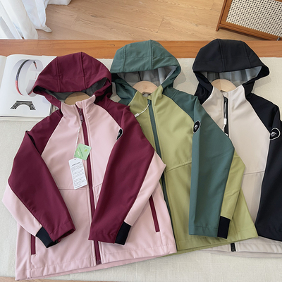 男女童拼色软壳冲锋衣[无氟防水]