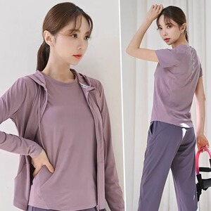 跑步运动套装女夏季薄款户外健身速干衣休闲瑜伽服专业晨跑服秋季