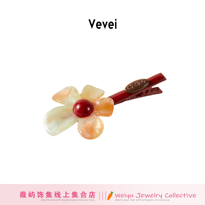 新款韩版醋酸花朵鸭嘴夹刘海夹