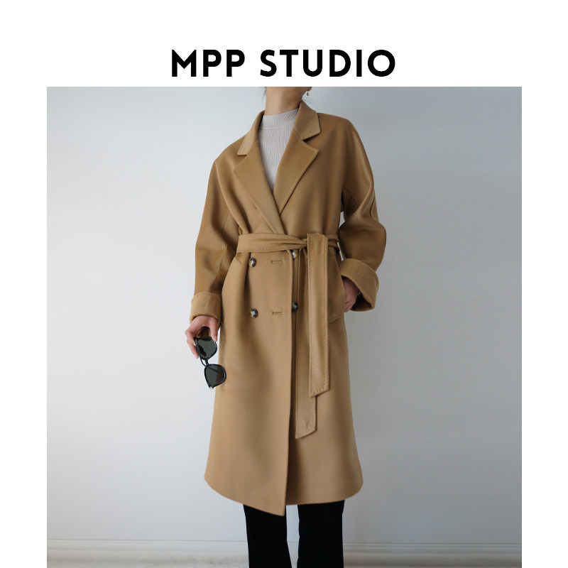 MPP原创女装苏力羊驼绒大衣收腰高级感超好看羊毛毛呢大衣外套女