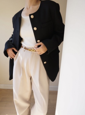 mpp经典黑色意大利空运稀有限量羊毛 CE风金扣廓形西装