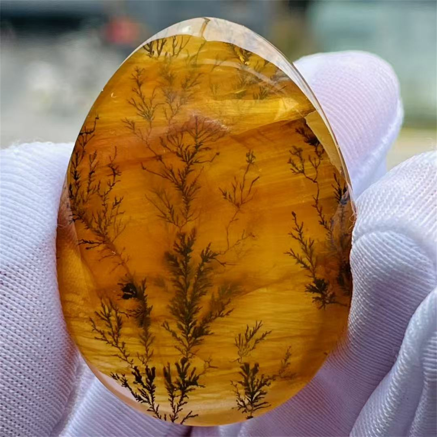 天然水晶软锰矿小树胶花景石异象DIY配饰品项链挂件吊坠一物一图