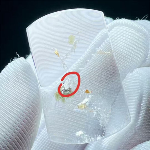 天然水晶全包裹绿矿流动水胆无事牌裸石DIY饰品毛衣项链挂件吊坠