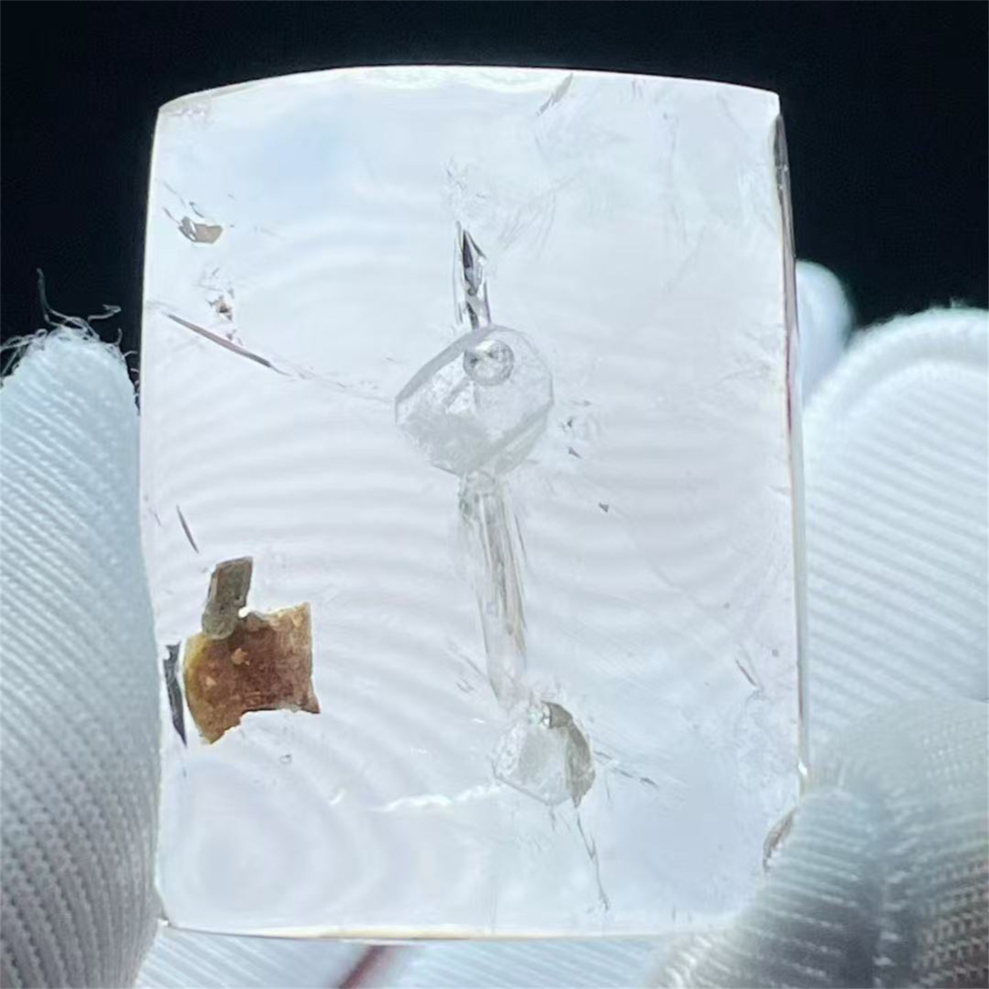 天然水晶全包裹白流沙水胆无事牌奇石DIY配饰品项链挂件吊坠