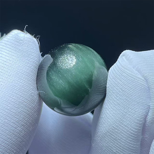 天然水晶猫眼绿发晶圆珠12mmDIY饰品多宝串项链挂件吊坠一物一图