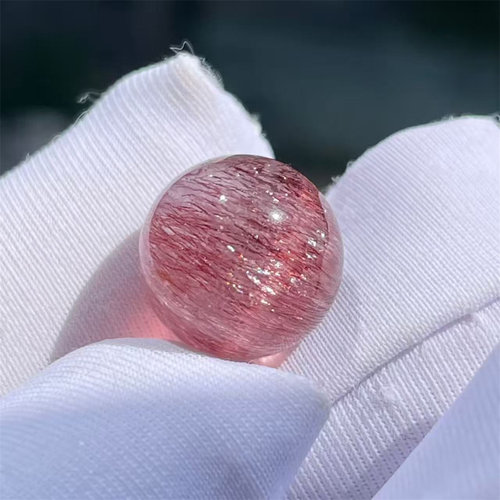 天然水晶超七红发圆珠11mmDIY饰品多宝串戒指项链吊坠一物一图款
