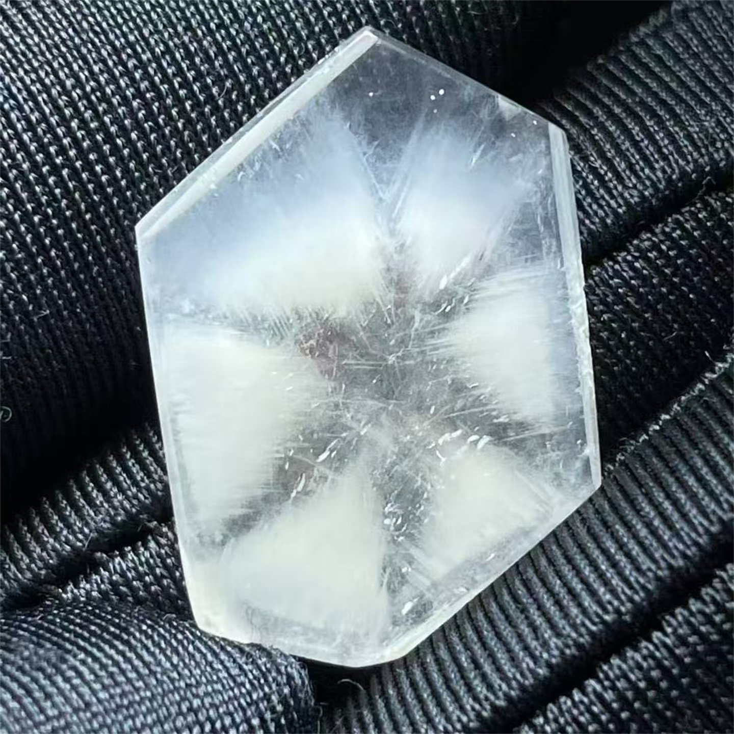 天然水晶兔毛达碧兹米子花朵异象裸石DIY饰品项链吊坠一物一图款
