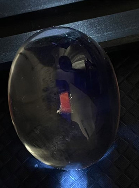 天然白水晶全包裹体小众稀有荧光红色矿物结晶奇石把玩项挂件坠