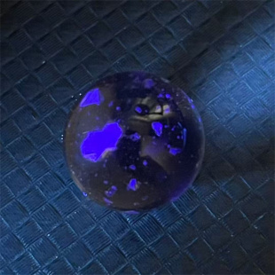 天然水晶包裹荧光蓝多颗矿物奇石圆珠12mmDIY饰品多宝串项链吊坠