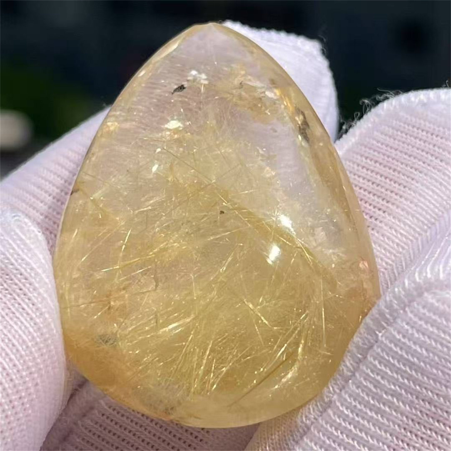 天然水晶钛金发共生方解石裸石财富饰品项链挂件吊坠一物一图款