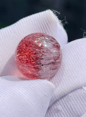天然水晶超七发圆珠10mmDIY饰品戒指面项链吊坠可代镶嵌一物一图
