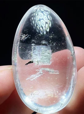 天然水晶全包裹白色矿块铜矿共生异象裸石项链挂件吊坠一物一图款