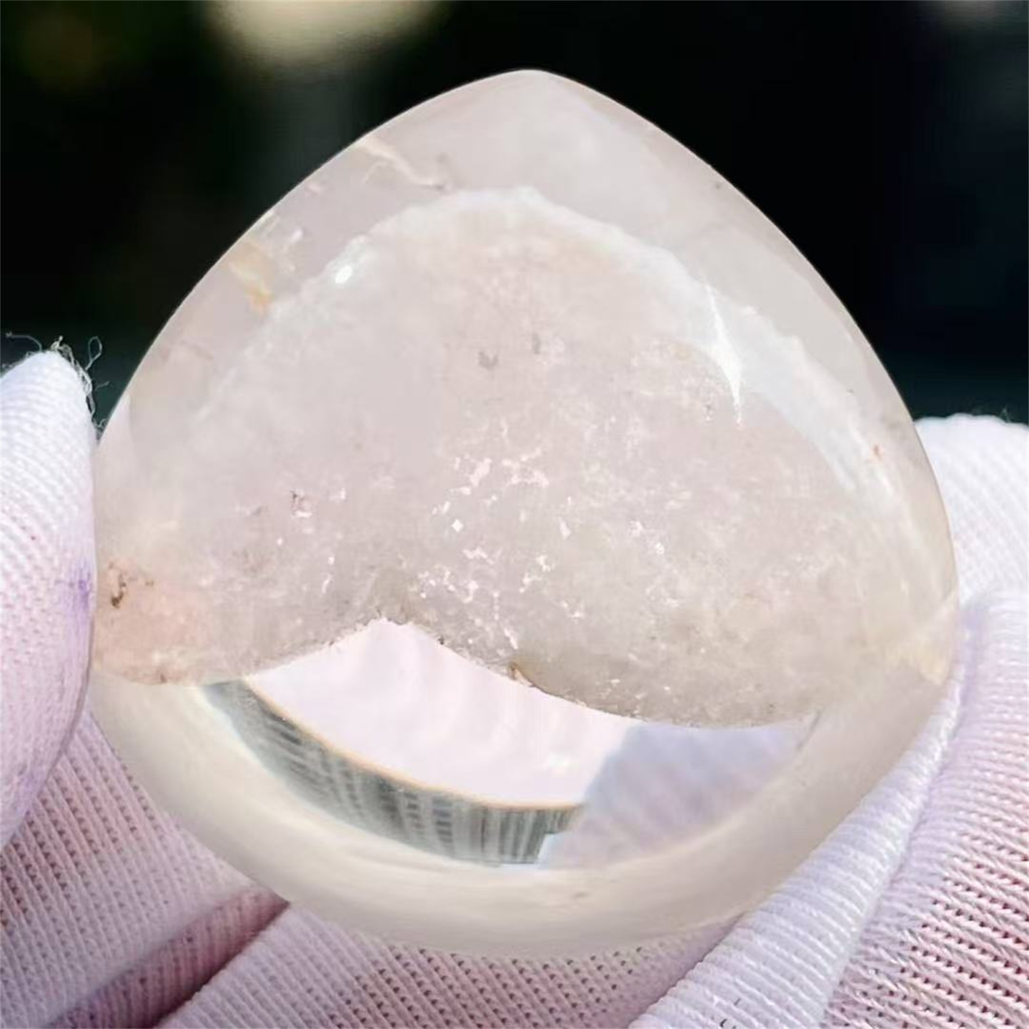 天然水晶包裹白色雪山景幽灵异象裸石配饰品项链挂件吊坠一物一图