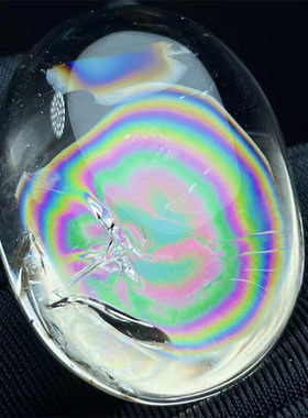 天然水晶全包裹体彩虹花异象裸石DIY配饰品毛衣项链挂件吊坠