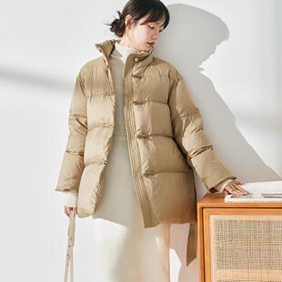 子陌新中式设计师款盘扣超极精致厚中长款羽绒服
