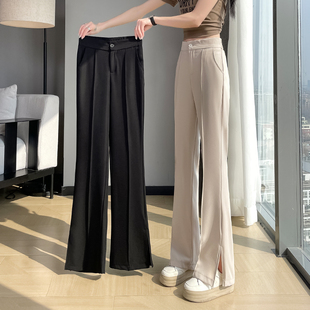 12夏季高腰薄款休闲裤13初中高中学生岁14女孩15开叉微喇叭裤子16