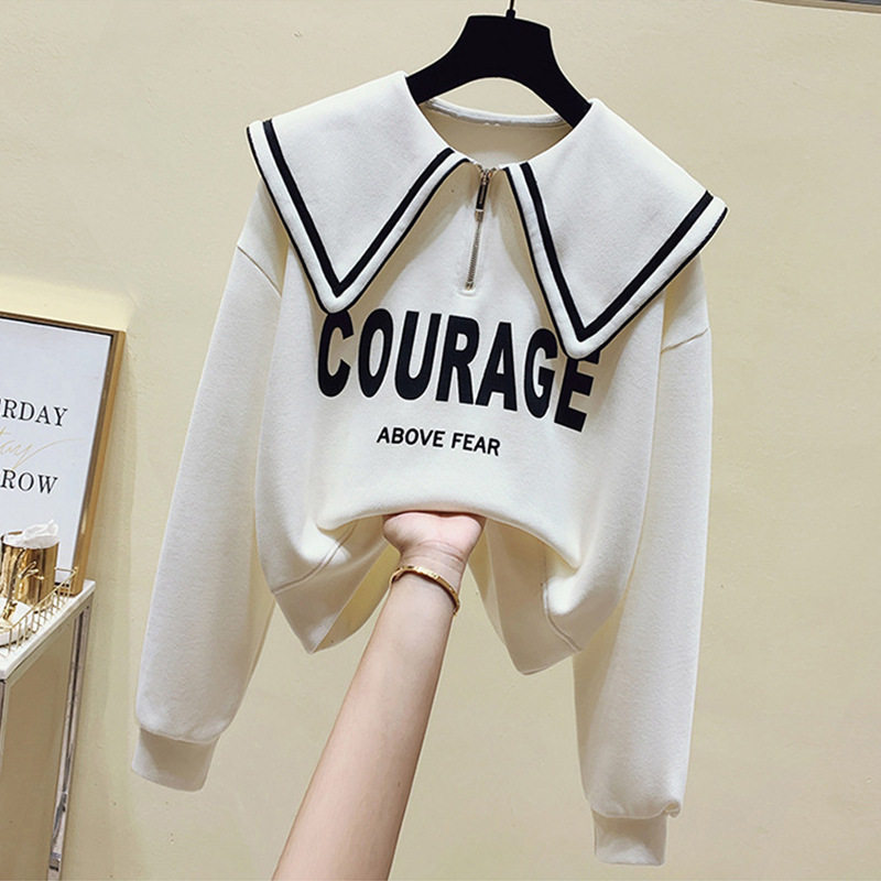 初中高中学生洋气半拉链上衣