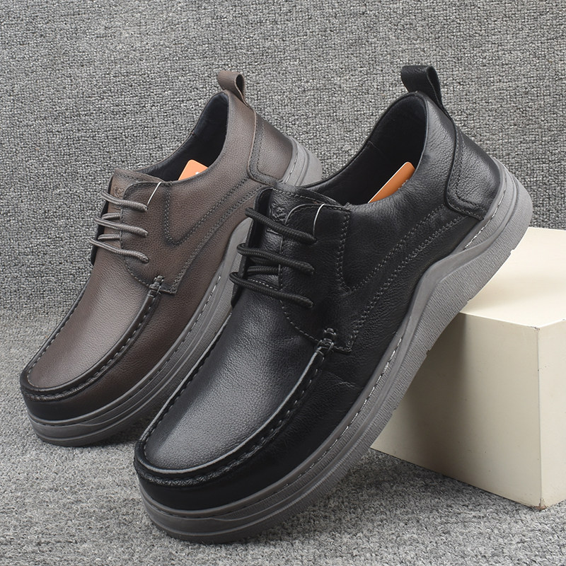 专柜撤柜捡漏男士真皮商务休闲皮鞋春秋宽脚男鞋头层牛皮软底男鞋