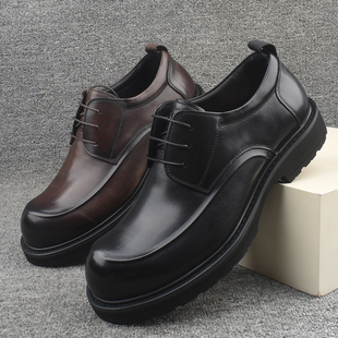 断码捡漏男士大头皮鞋真皮商务正装皮鞋厚底复古户外休闲男单皮鞋