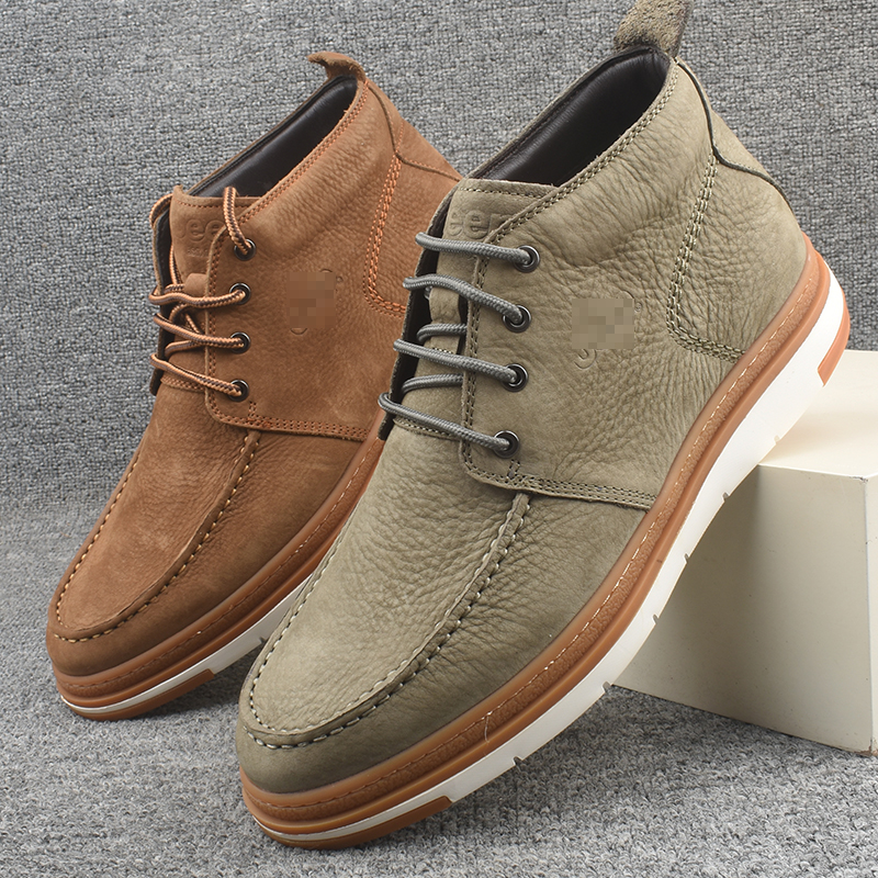 男士高帮真皮商务休闲皮靴