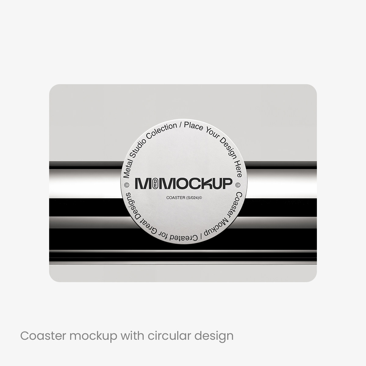 1款包豪斯风格极简现代圆形不干胶贴纸logo标识设计样机ps模版