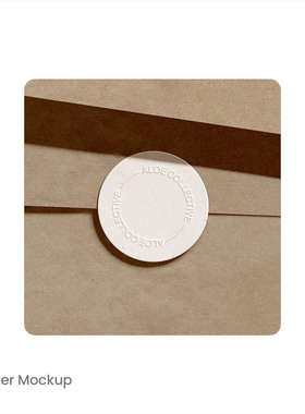 1款便贴logo标识品牌标签效果凹凸印刷样机mockup智能贴图psd模版