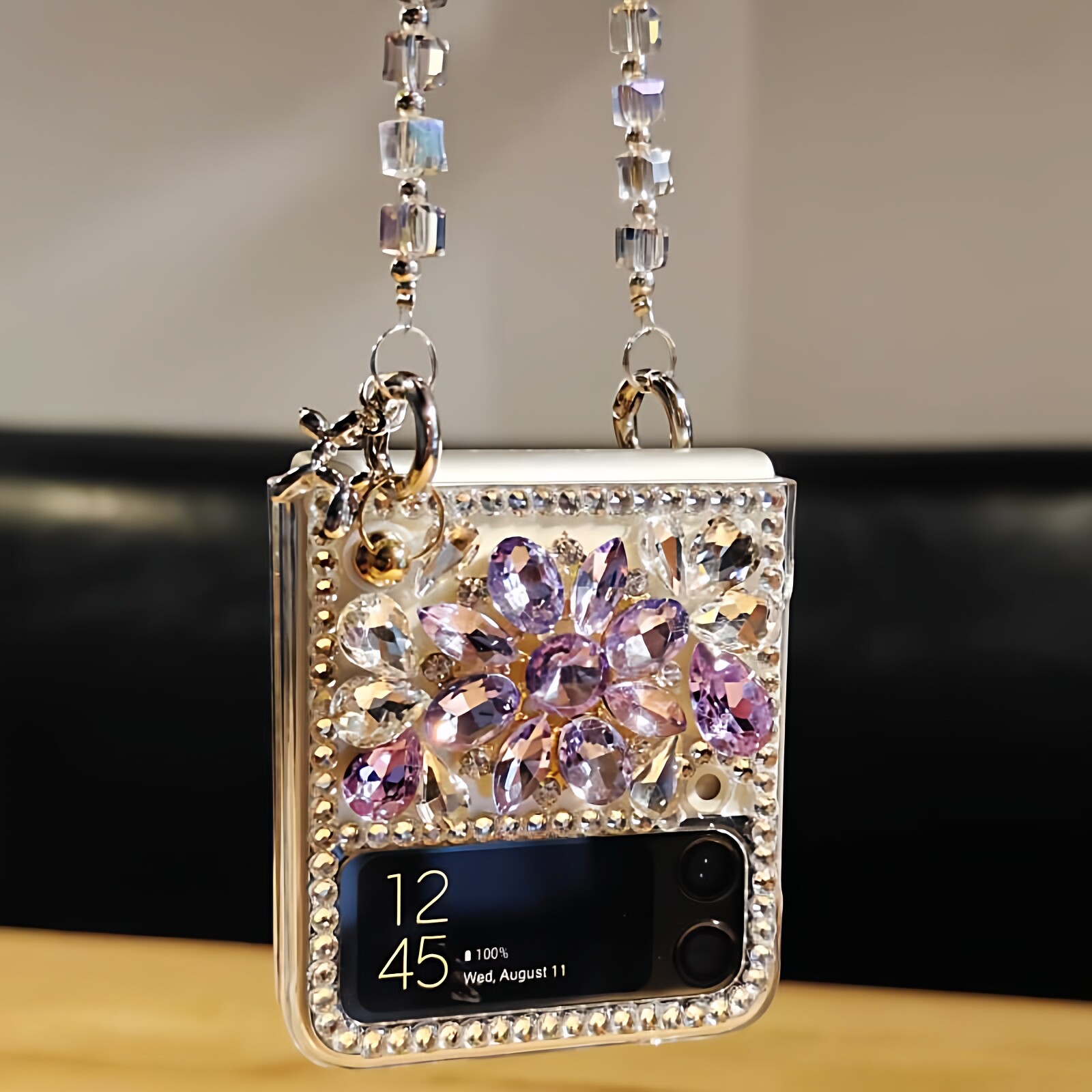 适用三星ZFLIP7折叠屏4满钻3手机壳6挂绳5女款新款潮牌韩国保护套ins风闪钻可爱女生小清新奢华手提中国风