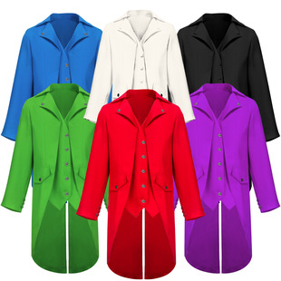 男款 中世纪复古服装 中长朋克复古燕尾服男 欧美男装 wish新款