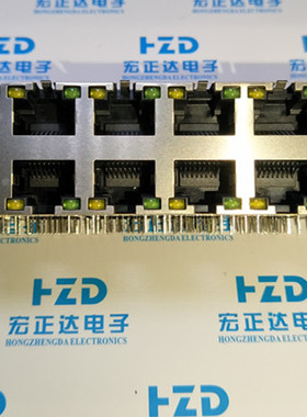 RJ45插座 带灯网络插座 16口母座 59-2x8-8P8C带屏蔽 卧式弯插