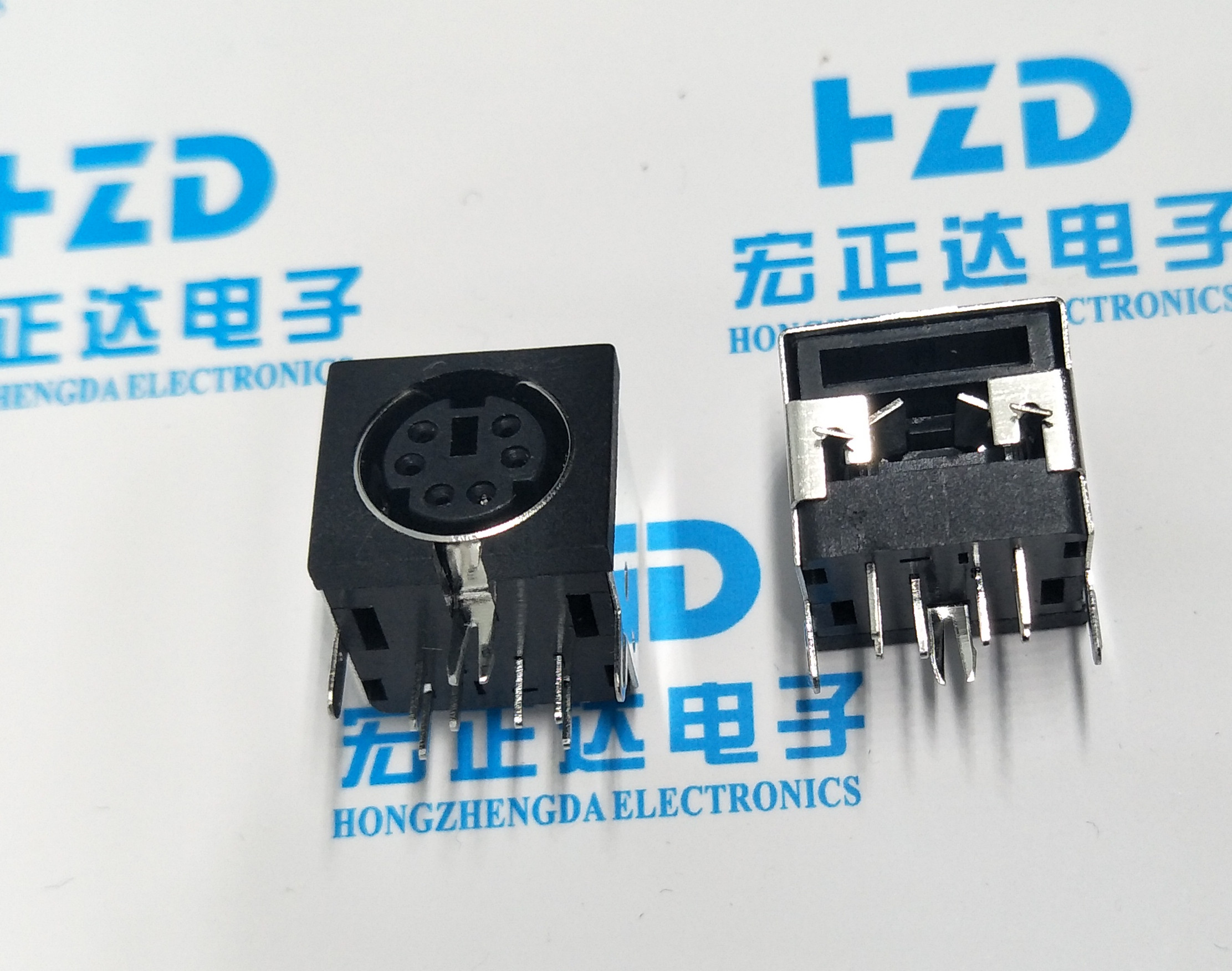 PS2插座 6P 黑色 连接器 S端子 鼠标插座键盘插座 DIN-602 全铜
