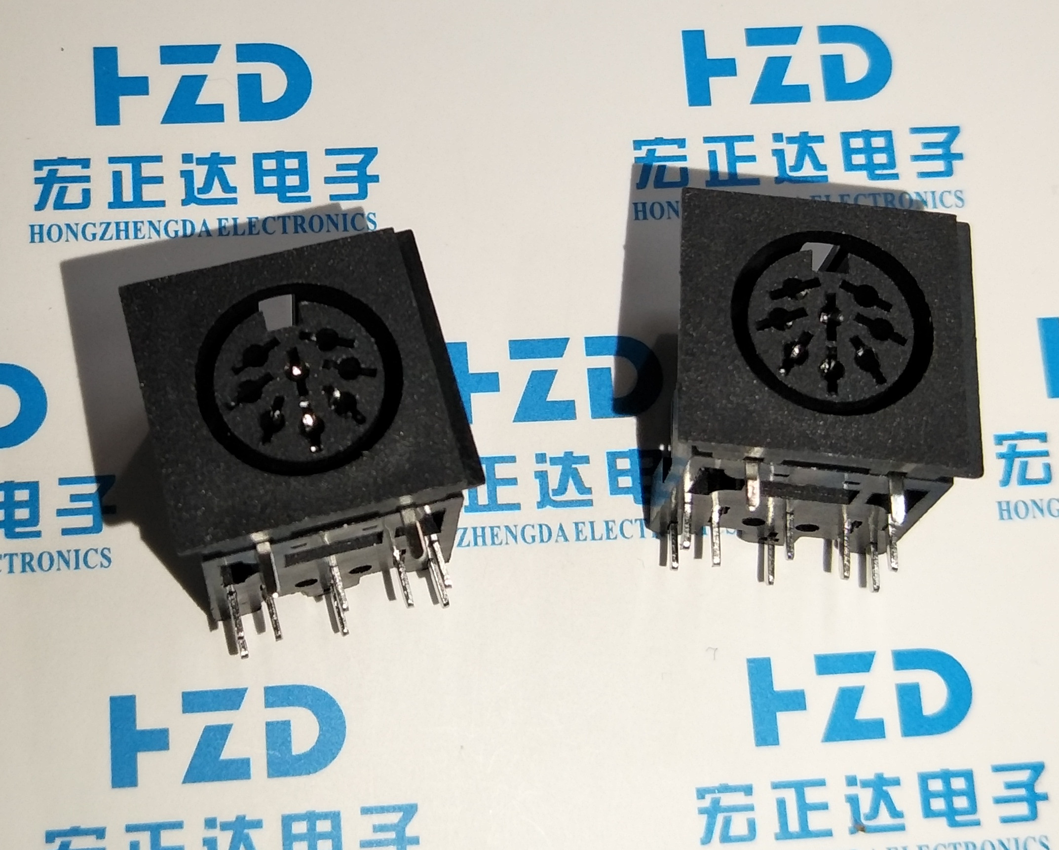 S端子 PS2插座 电缆插座 母头弯脚 环保8P 五芯DIN-D801