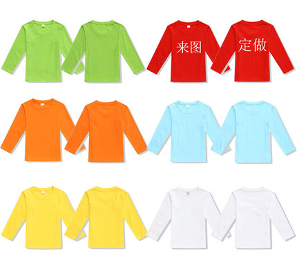秋装定做广告儿童T恤衫长袖纯棉T恤可印logo幼儿园宣传文化衫照片