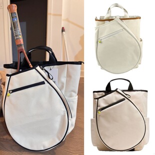 新款lulu网球包轻质帆布网球运动手提双肩包大容量羽毛球包