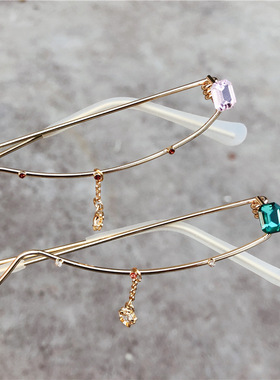 下半框眼镜网红同款星星吊坠无镜片ins女吊坠装饰街拍潮搭眼镜架